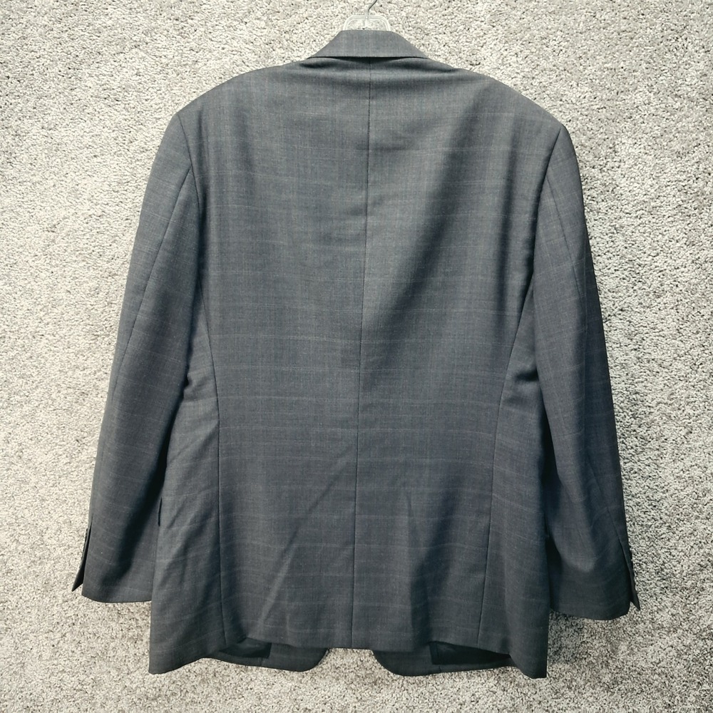JD Christopher Mens 42R Grey Windowpane Plaid 100% Wool 2-Button Blazer Jacket - Picture 7 of 13